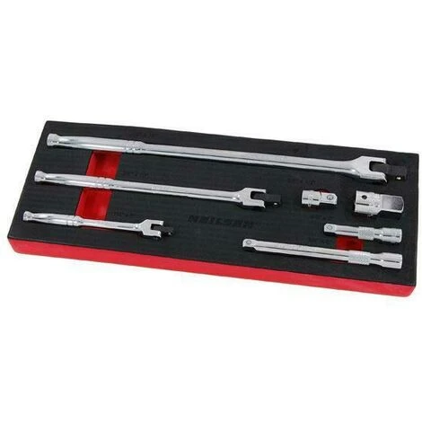 NEILSEN HEAVY DUTY 3PC 1/2 1/4 3/8 FLEXI HEAD KNUCKLE BREAKER EXTENSION BAR CT5557 - Image 2