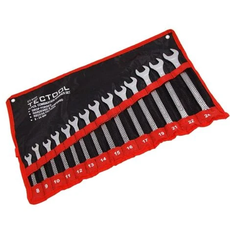 TecTool 14pc Matt Finished Metric Combination Spanner Wrench Set 8mm - 24mm - Image 3