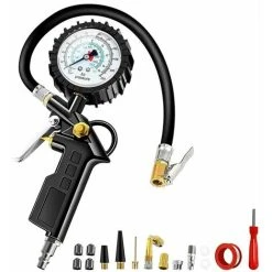 JOORRT Tire Pressure Gauge High Accurate 220 PSI Multifunctional Digital Tire Pressure Gauge With 15 Accessories Portable Air Inflator Gun For Car Truck Motorcycle Bike