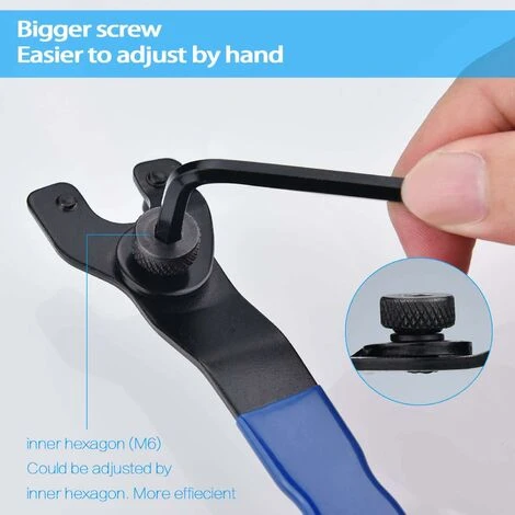 MONLY Thickening Adjustable Universal Angle Grinder Wrench With Hex Socket, Angle Grinder Wrench Easy To Install - Image 4
