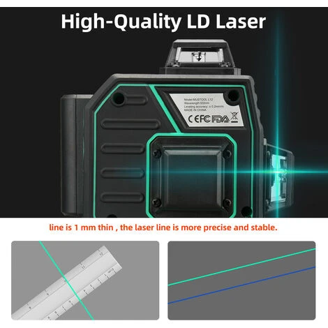 INSMA 4D 16 Lines 360° Laser Level Adapter Meter Bracket Self Leveling Holder Tool UK Plug 4 INSMA 4D 16 Lines 360° Laser Level Adapter Meter Bracket Self Leveling Holder Tool UK Plug - Image 3