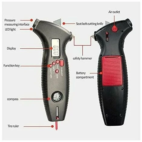 TUMALAGIA Digital Tire Tire Diagnostic Tool 0-200 Psi LED Air Pressure Grade For Bike Car 4 TUMALAGIA Digital Tire Tire Diagnostic Tool 0-200 Psi LED Air Pressure Grade For Bike Car - Image 2