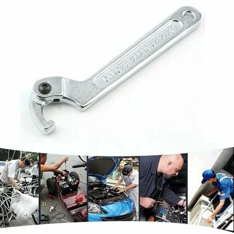 TUMALAGIA Adjustable Hook Wrench 19-51mm Chrome Vanadium Steel Pin Wrench C-Shaped Wrench Universal Hand Tool 5 TUMALAGIA Adjustable Hook Wrench 19-51mm Chrome Vanadium Steel Pin Wrench C-Shaped Wrench Universal Hand Tool - Image 3