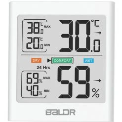 BOED Room Thermometer Hygrometer, Digital Humidity Meter Thermometer Room Temperature Monitor With Touch Backlight, Large Screen Indoor Thermometer For Nursery Greenhouse Wine Cellar
