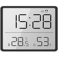 BOED Digital Room Thermometer Temperature And Humidity Monitor With All Time Or 24hrs Max And Min Records For Temperature And Humidity Baby Room Thermometer With Large Backlight （black）