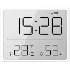 BOED Digital Room Thermometer Temperature And Humidity Monitor With All Time Or 24hrs Max And Min Records For Temperature And Humidity Baby Room Thermometer With Large Backlight （White）