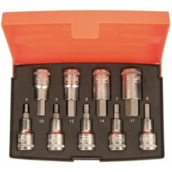Bahco S9HEX 1/2in Drive Socket Set Of 9 Metric