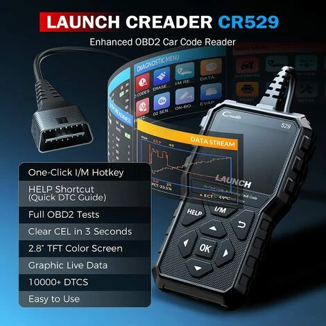 BOED LAUNCH OBD2 Scanner CR529 Code Reader With Full OBD2 Function, One-Click I/M Readiness Turn Off Check Engine Light CAN Scan Tool, Automotive Car Diagnostic Tool 4 BOED LAUNCH OBD2 Scanner CR529 Code Reader With Full OBD2 Function, One-Click I/M Readiness Turn Off Check Engine Light CAN Scan Tool, Automotive Car Diagnostic Tool - Image 2
