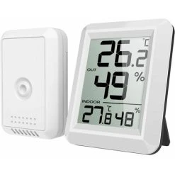 GTA Indoor Outdoor Thermometer, Outdoor Thermometer Hygrometer With Probe, Wireless Digital Thermometer Hygrometer With Large LCD Display, ℃/℉ Switch, For Office Home Bedroom