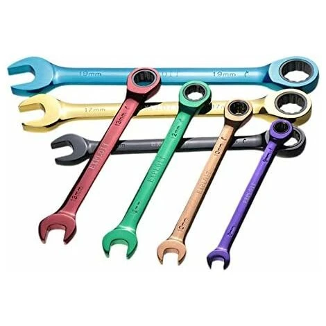 MEZHENG Color Ratchet Spanner Dual Purpose Multifunction Movable Spanner Hand Tools Set 8-19mm (Size : 19mm) - Image 3