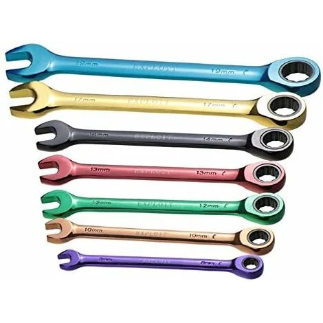 MEZHENG Color Ratchet Spanner Dual Purpose Multifunction Movable Spanner Hand Tools Set 8-19mm (Size : 19mm) - Image 4