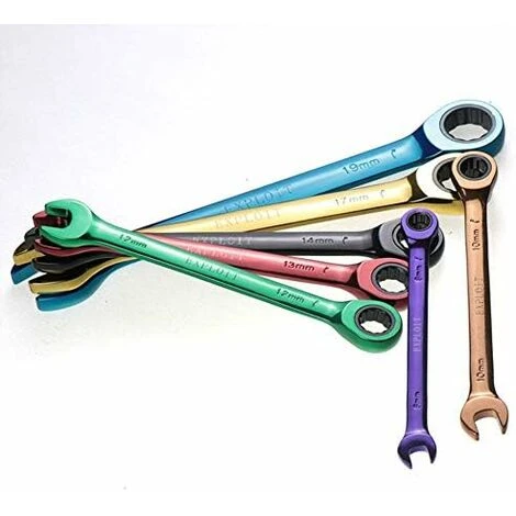 MEZHENG Color Ratchet Spanner Dual Purpose Multifunction Movable Spanner Hand Tools Set 8-19mm (Size : 19mm) - Image 5