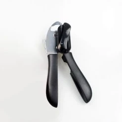 MEZHENG Manual Can Opener Kitchen Adjustable 4 In 1 Multifunction Ergonomic Smooth Edge Jam Jar Lid Clamp Bottle Openers (Black)