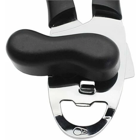 MEZHENG Manual Can Opener Kitchen Adjustable 4 In 1 Multifunction Ergonomic Smooth Edge Jam Jar Lid Clamp Bottle Openers (Black) - Image 3