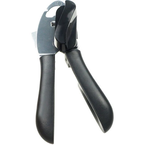 MEZHENG Manual Can Opener Kitchen Adjustable 4 In 1 Multifunction Ergonomic Smooth Edge Jam Jar Lid Clamp Bottle Openers (Black) - Image 4