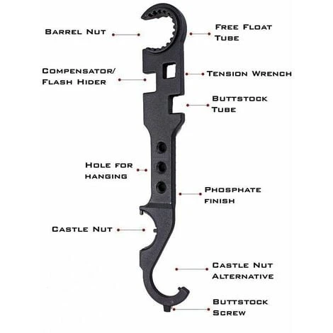 GTA AR-15/M4 Steel Armor Wrench For AR-15/M16/AR15/M4 Combo Wrench Removal And Installation - Image 4