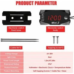 PENY Universal Motorcycle Speedometer, Motorcycle Electronic Watch Digital Clock Voltmeter Thermometer With Large Screen Digital Display Universal For All 12V Motorcycles 9 PENY Universal Motorcycle Speedometer, Motorcycle Electronic Watch Digital Clock Voltmeter Thermometer With Large Screen Digital Display Universal For All 12V Motorcycles -Bahco shop 97811518 3