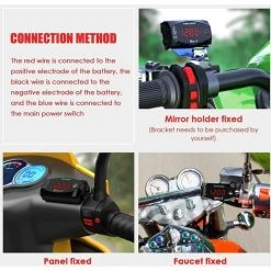 PENY Universal Motorcycle Speedometer, Motorcycle Electronic Watch Digital Clock Voltmeter Thermometer With Large Screen Digital Display Universal For All 12V Motorcycles 11 PENY Universal Motorcycle Speedometer, Motorcycle Electronic Watch Digital Clock Voltmeter Thermometer With Large Screen Digital Display Universal For All 12V Motorcycles -Bahco shop 97811518 5