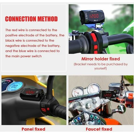 PENY Universal Motorcycle Speedometer, Motorcycle Electronic Watch Digital Clock Voltmeter Thermometer With Large Screen Digital Display Universal For All 12V Motorcycles 7 PENY Universal Motorcycle Speedometer, Motorcycle Electronic Watch Digital Clock Voltmeter Thermometer With Large Screen Digital Display Universal For All 12V Motorcycles - Image 5