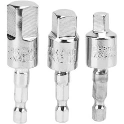 PRÉNFLE 3Pcs Power Drill Socket Set, 360 Degree Rotatable Hex Shank Square Adapter, Quick Change Power Nut Driver Bit Set For DIY, Auto Repair Industry, Construction And Decoration